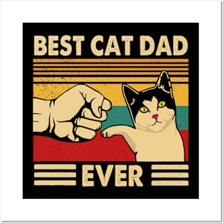 Best Cat Dad Ever Shirt Funny Cat Daddy Vintage Fathers Day Posters and Art